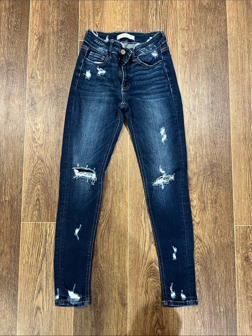 KanCan Dark Blue Distressed Skinny Jeans